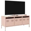 Image de vidaXL Meuble TV rose 101,5x39x43,5 cm acier laminé à froid, support TV, buffet TV, armoire hifi, banc TV, armoire en métal, 851227