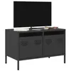 Image de vidaXL Meuble TV noir 68x39x43,5 cm acier laminé à froid, support TV, buffet TV, armoire hifi, banc TV, armoire en métal, 851232