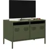 Image de Meuble TV vert olive 68x39x43,5 cm acier laminé à froid