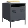 Image de vidaXL Tables de chevet 2 pcs anthracite 35x39x43,5 cm acier, armoire, armoire latérale, support de téléphone, table de 851249