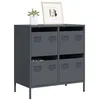 Image de vidaXL Buffet anthracite 68x39x73,5 cm acier laminé à froid, meuble de rangement, meuble de rangement de cuisine, meuble de 851258