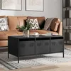 Image de vidaXL Table basse noir 101,5x50x43,5 cm acier laminé à froid 851268
