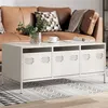 Image de vidaXL Table basse blanc 101,5x50x43,5 cm acier laminé à froid 851273