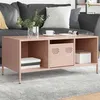 Image de vidaXL Table basse rose 101,5x50x43,5 cm acier laminé à froid 851275