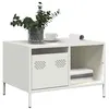 Image de vidaXL Table basse blanc 68,5x50x43,5 cm acier laminé à froid 851285