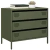 Image de vidaXL Buffet vert olive 68x39x58,5 cm acier laminé à froid, meuble de rangement, meuble de rangement de cuisine, meuble de 851296