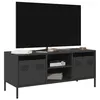 Image de vidaXL Meuble TV noir 101,5x39x43,5 cm acier laminé à froid, support TV, buffet TV, armoire hifi, banc TV, armoire en métal, 851298