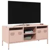 Image de vidaXL Meuble TV rose 101,5x39x43,5 cm acier laminé à froid, support TV, buffet TV, armoire hifi, banc TV, armoire en métal, 851299