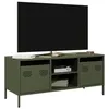 Image de vidaXL Meuble TV vert olive 101,5x39x43,5 cm acier laminé à froid, support TV, buffet TV, armoire hifi, banc TV, armoire en 851302