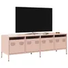 Image de vidaXL Meuble TV rose 135x39x43,5 cm acier laminé à froid, support TV, buffet TV, armoire hifi, banc TV, armoire en métal, 851305