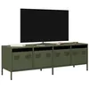 Image de vidaXL Meuble TV vert olive 135x39x43,5 cm acier laminé à froid, support TV, buffet TV, armoire hifi, banc TV, armoire en 851308