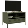 Image de vidaXL Meuble TV vert olive 68x39x43,5 cm acier laminé à froid 851320