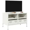 Image de Meuble TV blanc 68x39x43,5 cm acier laminé à froid