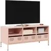 Image de Meuble TV rose 101,5x39x43,5 cm acier laminé à froid