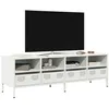 Image de Meuble TV blanc 135x39x43,5 cm acier laminé à froid