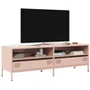 Image de Meuble TV rose 135x39x43,5 cm acier laminé à froid