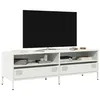Image de vidaXL Meuble TV blanc 135x39x43,5 cm acier laminé à froid 851339
