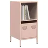 Image de vidaXL Buffet rose 35x39x73,5 cm acier laminé à froid, meuble de rangement, meuble de rangement de cuisine, meuble de 851353
