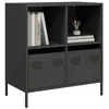 Image de vidaXL Buffet noir 68x39x73,5 cm acier laminé à froid, meuble de rangement, meuble de rangement de cuisine, meuble de 851358