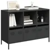Image de vidaXL Buffet noir 101,5x39x73,5 cm acier laminé à froid, meuble de rangement, meuble de rangement de cuisine, meuble de 851364