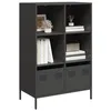 Image de vidaXL Buffet haut noir 68x39x103,5 cm acier, armoire à livres, armoire à livres moderne, étagère à livres, étagère et 851382