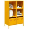 Image de vidaXL Buffet haut jaune moutarde 68x39x103,5 cm acier, armoire à livres, armoire à livres moderne, étagère à livres, 851385