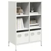 Image de vidaXL Buffet haut blanc 68x39x103,5 cm acier, armoire à livres, armoire à livres moderne, étagère à livres, étagère et 851387