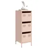 Image de vidaXL Buffet haut rose 39x35x103,5 cm acier, armoire à livres, armoire à livres moderne, étagère à livres, étagère et 851401
