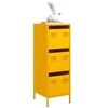 Image de vidaXL Buffet haut jaune moutarde 39x35x103,5 cm acier, armoire à livres, armoire à livres moderne, étagère à livres, 851403