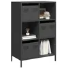 Image de vidaXL Buffet haut noir 68x39x103,5 cm acier, armoire à livres, armoire à livres moderne, étagère à livres, étagère et 851406