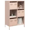 Image de vidaXL Buffet haut rose 68x39x103,5 cm acier, armoire à livres, armoire à livres moderne, étagère à livres, étagère et 851407