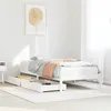 Image de vidaXL Cadre de lit avec tiroirs blanc 90x200 cm bois de pin massif, sommier, cadre de lit simple, cadre de lit en bois 3301431