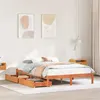 Image de vidaXL Cadre de lit avec tiroirs cire marron 140x200cm bois pin massif, sommier, cadre de lit double, cadre de lit en bois 3301454