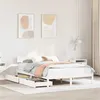 Image de vidaXL Cadre de lit avec tiroirs blanc 140x190 cm bois de pin massif, sommier, cadre de lit double, cadre de lit en bois 3301507