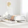 Image de vidaXL Cadre de lit avec tiroirs blanc 90x200 cm bois de pin massif, sommier, cadre de lit simple, cadre de lit en bois 3301509