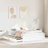 Image de vidaXL Cadre de lit avec tiroirs blanc 140x200 cm bois de pin massif, sommier, cadre de lit double, cadre de lit en bois 3301689