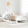 Image de vidaXL Cadre de lit avec tête de lit blanc 90x190cm bois de pin massif, meuble de chambre à coucher, sommier, lit en bois, 3301771