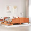 Image de vidaXL Cadre de lit et tête de lit cire marron 160x200 cm bois de pin, lit, lit, lit double, meuble de chambre à coucher, 3301784