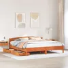 Image de vidaXL Cadre de lit et tête de lit cire marron 200x200 cm bois de pin, meuble de chambre à coucher, sommier, lit en bois, 3301817