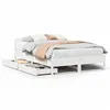 Image de vidaXL Cadre de lit avec tête de lit blanc 140x200 cm bois pin massif, meuble de chambre à coucher, sommier, lit en bois, 3301828