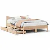 Image de vidaXL Cadre de lit avec tiroirs 140x190 cm bois de pin massif, sommier, cadre de lit double, cadre de lit en bois massif, 3301917