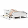 Image de vidaXL Cadre de lit avec tiroirs blanc 120x190 cm bois pin massif, sommier, cadre de lit double, cadre de lit en bois massif 3301924