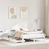 Image de vidaXL Cadre de lit avec tiroirs blanc 140x200 cm bois de pin massif, sommier, cadre de lit double, cadre de lit en bois 3301949