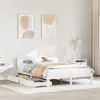 Image de vidaXL Cadre de lit avec tiroirs blanc 120x190 cm bois pin massif, sommier, cadre de lit double, cadre de lit en bois massif 3301973