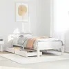 Image de vidaXL Cadre de lit avec tiroirs blanc 90x190 cm bois pin massif, sommier, cadre de lit double, cadre de lit en bois massif 3301997