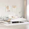 Image de vidaXL Cadre de lit avec tiroirs blanc 200x200 cm bois massif de pin, sommier, cadre de lit double, cadre de lit en bois 3302019