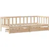 Image de Lit vidaxl 193.5 x 97.5 x 66 cm en bois de couleur
