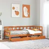 Image de vidaXL Lit de jour et tiroirs cire marron 90x200 cm bois de pin massif, canapé-lit, lit de repos, lit de jour avec 3302089