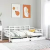 Image de vidaXL Lit de jour et tiroirs sans matelas blanc 90x200 cm bois massif 3302121