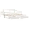 Image de Lit gigogne vidaxl 203.5 x 184 x 76 cm en bois sommier a lattes pour 2 personnes de couleur